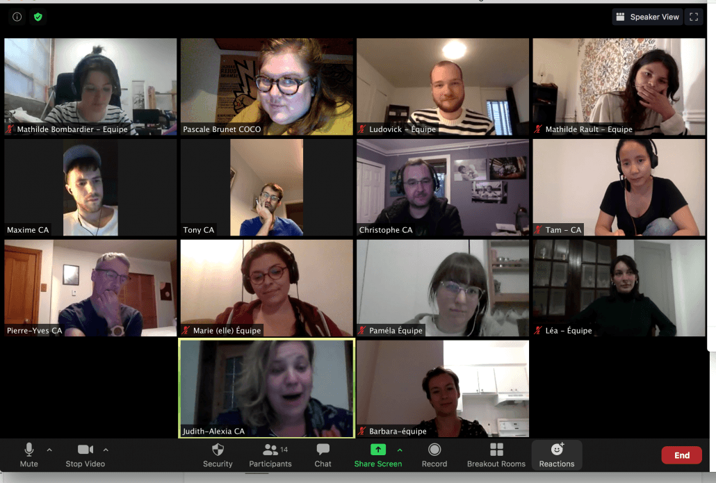 Online meditation class session